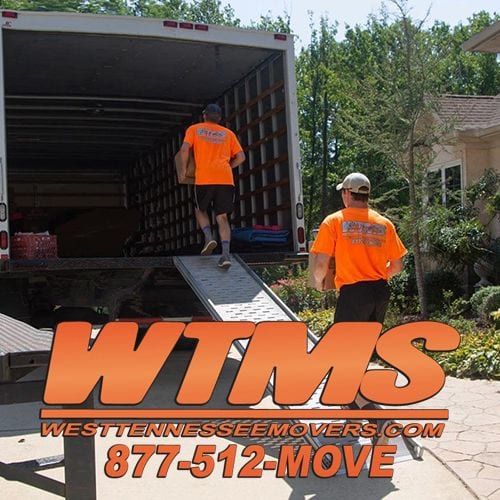 Western Tennessee movers logo with movers in background