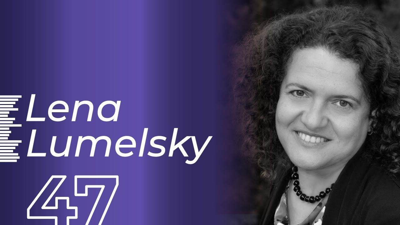 Lena Lumelsky on a purple background
