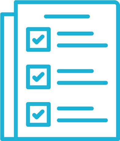 blue icon showing checklist