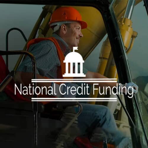 national credit funding logo with smiling worker behind it