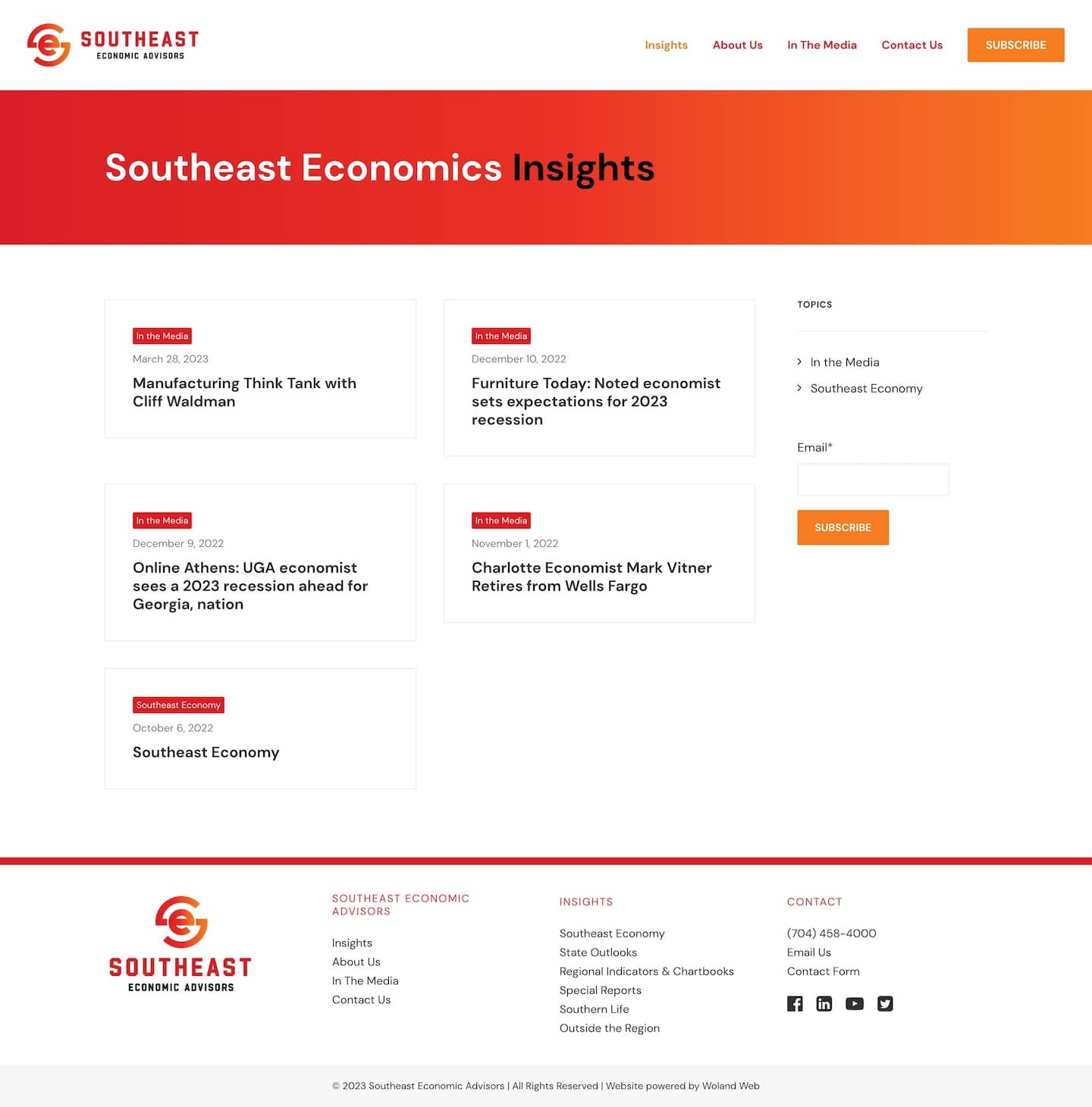 Woland Web Portfolio - Southeast Economy