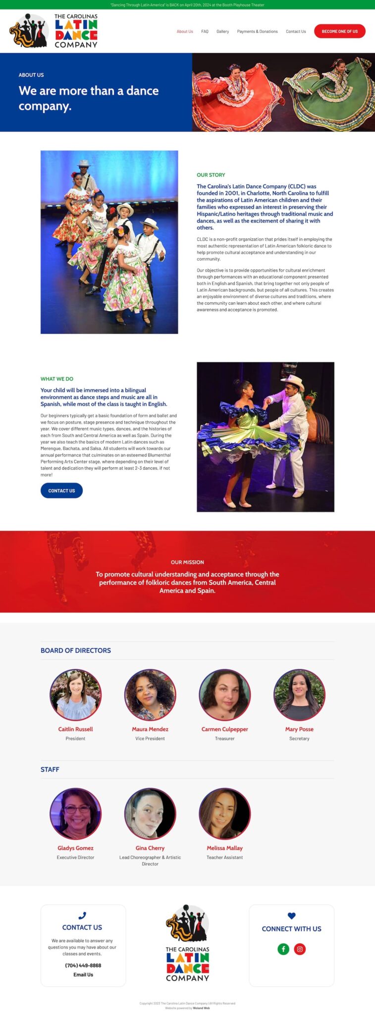 Woland Web Portfolio - The Carolinas Latin Dance Company