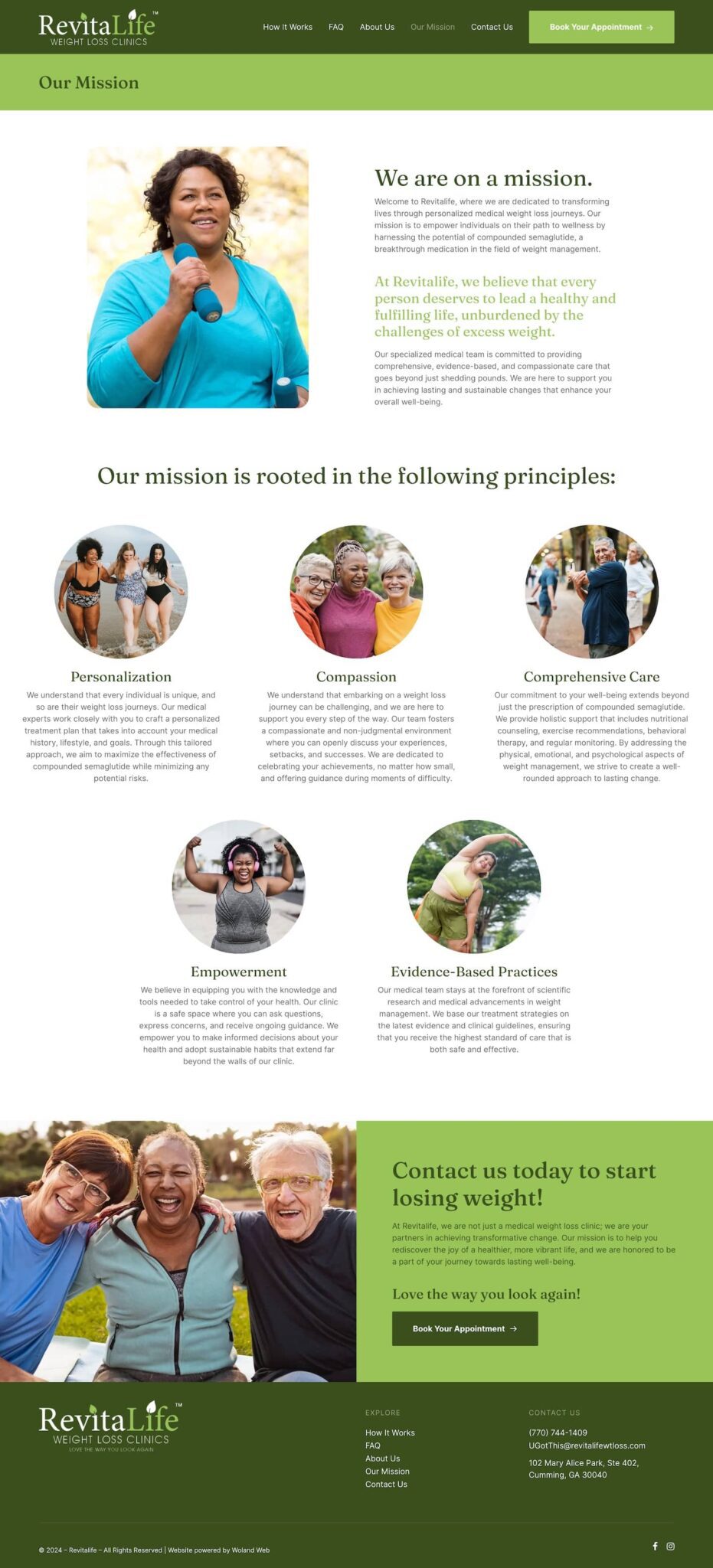 Revitalife website-screenshot of Our Mission page