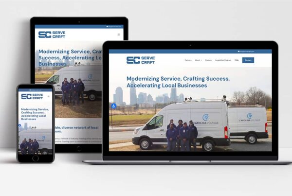 Serve Craft website shown on mobile, tablet and laptop