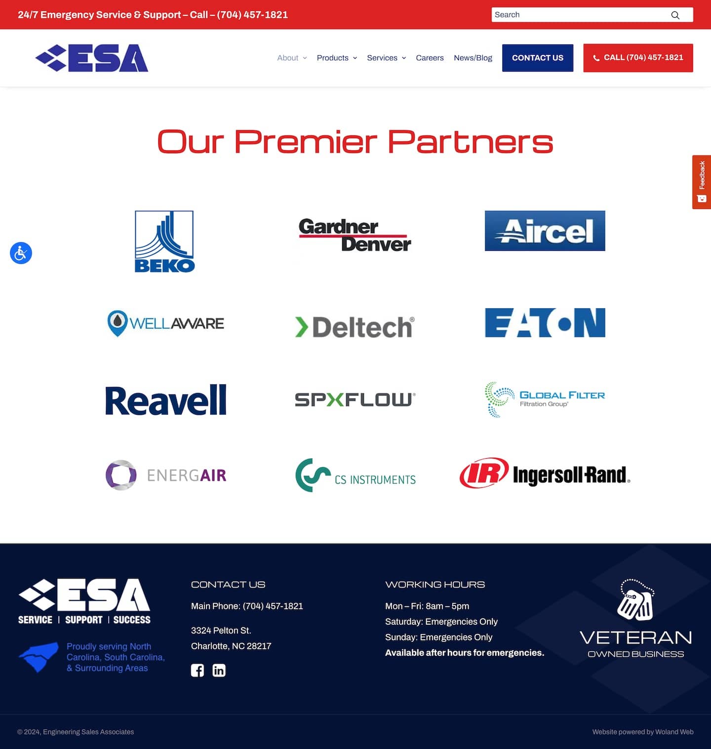 ESA Engineering Sales Associates website partners page