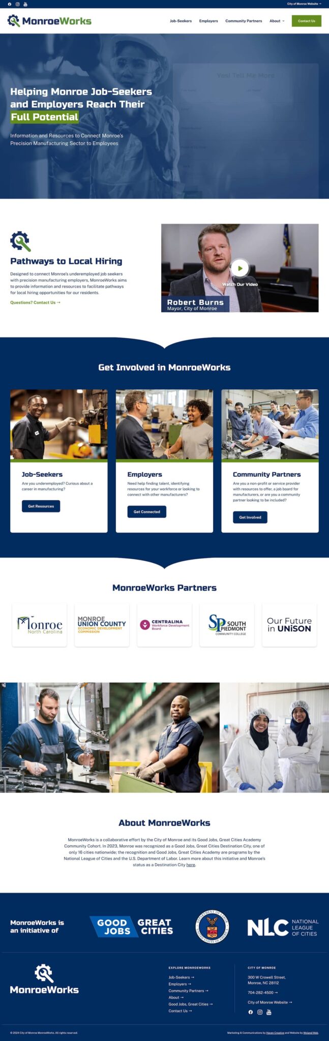 MonroeWorks website home page