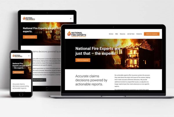 National Fire Experts website shown on laptop, tablet and mobile phone