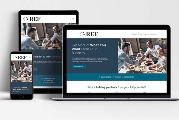 Renaissance Executive Forum website shown on laptop, tablet and mobile phone
