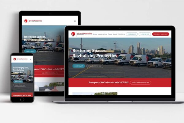Reliable Restorations website shown on laptop, mobile and tablet